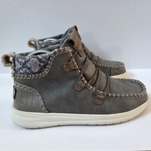 Hey Dude Eloise Boots Womens 8 Granite Gray Recycled Leather Ankle Booties - Picture 5 of 10